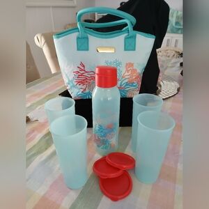 Temptations Coral Reef Themed Insulated Box Bottle and Cup Set